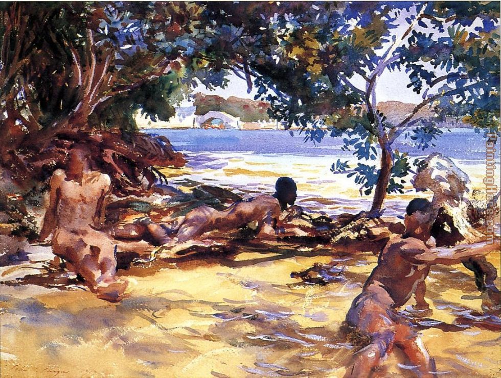 The Bathers painting - John Singer Sargent The Bathers art painting